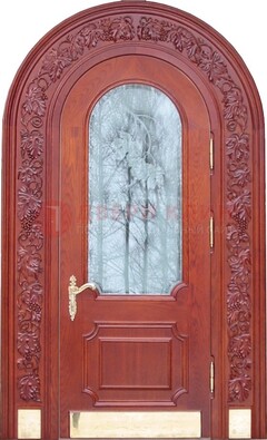 Толстая металлическая арочная дверь со стеклом ДА-20 в Луховицах