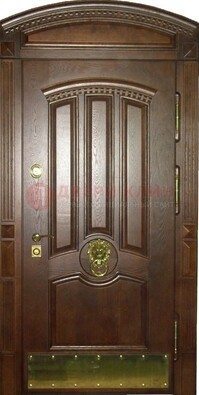 Хорошая стальная арочная дверь с декоративным элементом ДА-23 в Луховицах