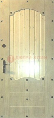 Белая железная дверь с евровагонкой ДЕ-9 в Видном