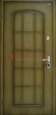 Зеленая стальная дверь с МДФ ДМ-116 на веранду в Новосибирске