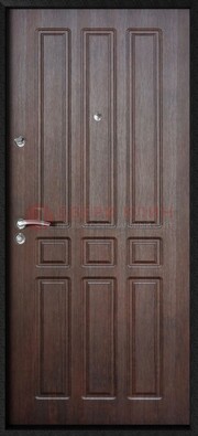 Темная железная дверь с МДФ ДМ-141 в панельный дом в Новосибирске