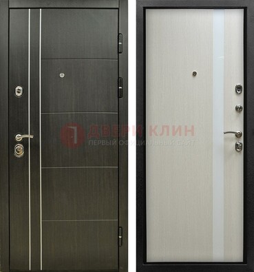 Морозостойкая темная металлическая дверь с МДФ ДМ-164 в Новосибирске