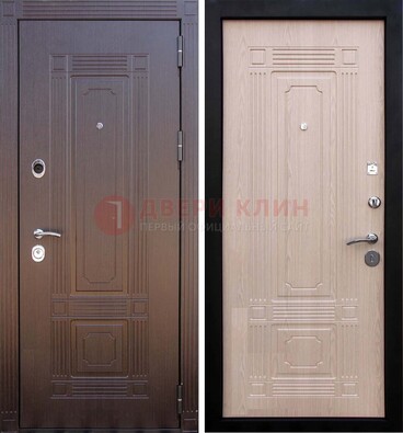 Коричневая входная дверь с МДФ ДМ-173 для кирпичного дома в Новосибирске