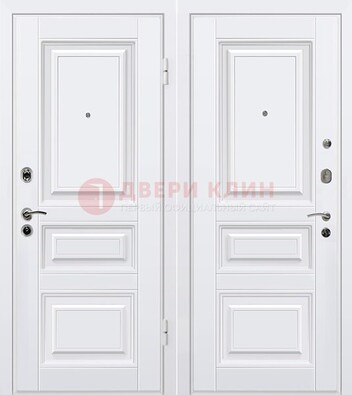 Белая металлическая дверь с МДФ ДМ-179 в Новосибирске