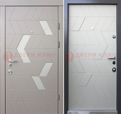 Темная металлическая дверь со светлой МДФ внутри ДМ-203 в Новосибирске