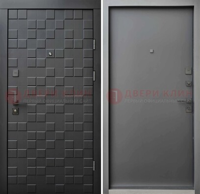 Темная стальная филенчатая дверь с МДФ ДМ-221 в Новосибирске
