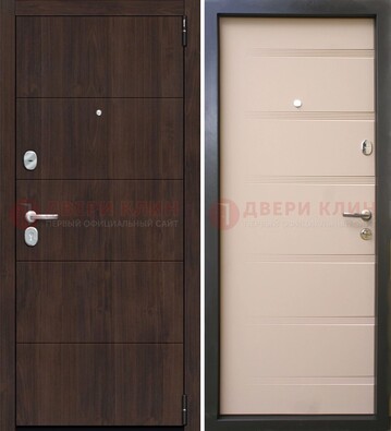 Темная стальная дверь c филенчататыми МДФ ДМ-234 в Новосибирске