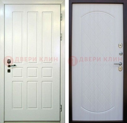 Белая стальная дверь с МДФ в квартиру ДМ-378 в Можайске