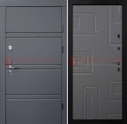 Серая металлическая дверь с МДФ в квартиру ДМ-485 в Дзержинском