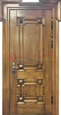 Филенчатая железная дверь с массивом дуба ДМД-56 в Новосибирске