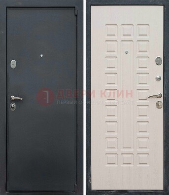 Черная металлическая дверь с порошковым покрытием ДП-101 в Санкт-Петербурге