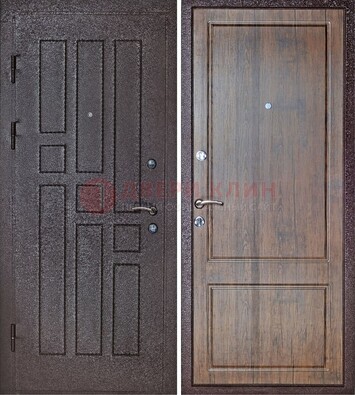 Темная входная дверь с порошковым покрытием МДФ внутри ДП-125 в Новосибирске