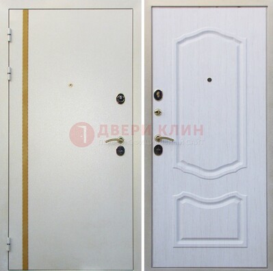 Белая входная дверь с порошковым напылением ДП-136 в Новосибирске