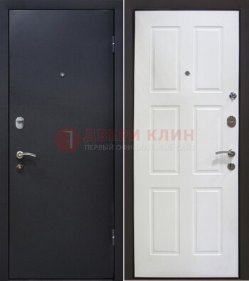 Черная металлическая дверь с порошковым покрытием ДП-193 в Новосибирске