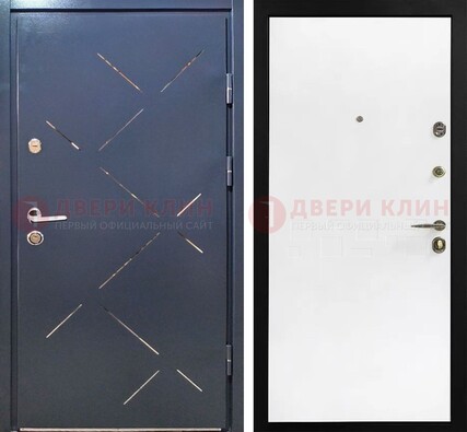 Входная дверь с порошковым напылением Антик медь с Белой МДФ ДП-208 в Новосибирске