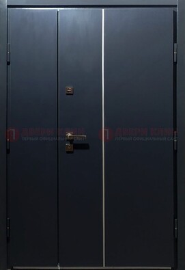 Темная металлическая дверь с порошковым покрытием ДП-220 в Новосибирске