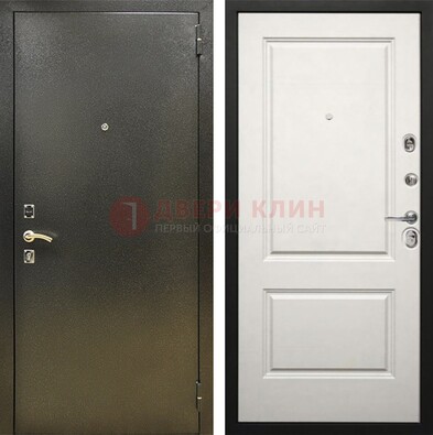 Металлическая темная дверь с порошковым напылением и классической МДФ ДП-298 в Новосибирске