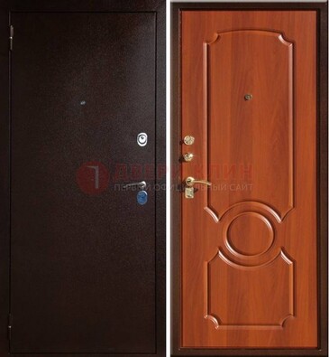 Темная железная дверь с порошковым напылением ДП-46 в Новосибирске
