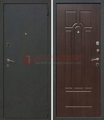 Черная металлическая дверь с порошковым окрасом ДП-47 в Новосибирске