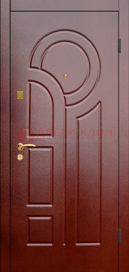 Красная металлическая дверь с порошковым окрасом ДП-57 в Новосибирске