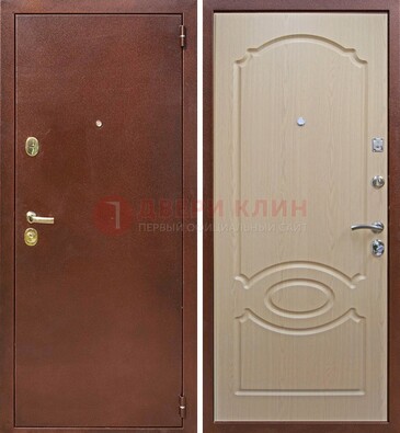Коричневая металлическая дверь с порошковым окрасом ДП-76 в Новосибирске