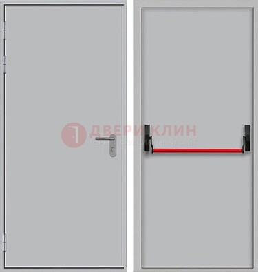 Белая металлическая противопожарная дверь с длинной ручкой ДПП-14 в Новосибирске