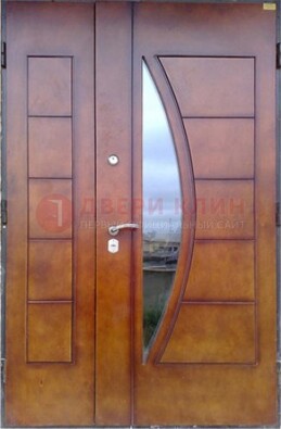 Офисная стальная парадная дверь со вставками из стекла ДПР-13 в Новосибирске