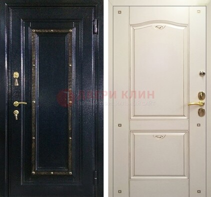 Парадная дверь с золотистым декором ДПР-3 в квартиру в Новосибирске