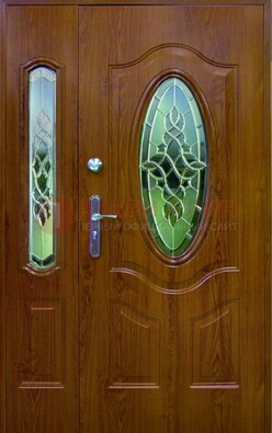 Парадная дверь со стеклянными вставками ДПР-73 для дома в Новосибирске