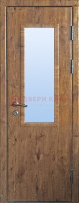 Стальная дверь с МДФ и стеклом для частного дома ДС-49 в Новосибирске