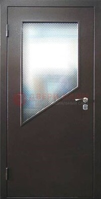 Стальная дверь со стеклом ДС-5 в кирпичный коттедж в Новосибирске