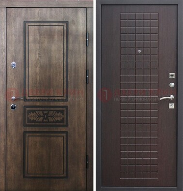 Входная резная дверь Итальянский орех с виноритом МДФ Махагон ДВТ-117 в Новосибирске