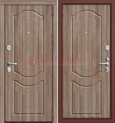 Коричневая металлическая дверь с виноритом ДВТ-26 