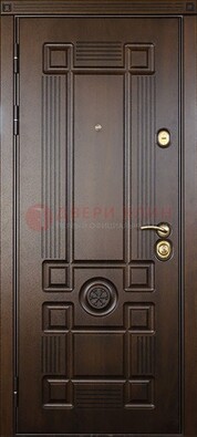 Темная железная дверь с виноритом и рисунком ДВТ-27 в Новосибирске