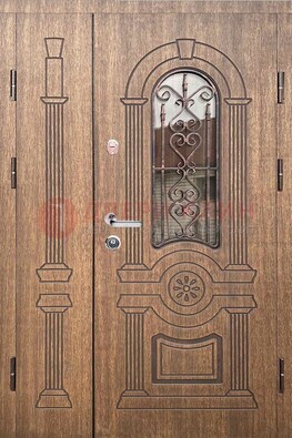Железная классическая дверь с терморазрывом и рисунком ДВТ-77 в Новосибирске